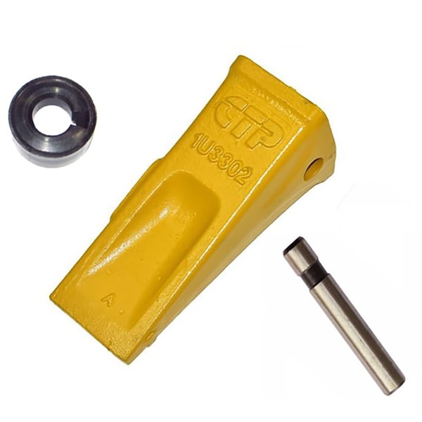 Aic Replacement Parts J300 Style Bucket Tooth w/ Pin & Retainer Fits Caterpillar 1U-3302 T1U3302 KT-1073308-RAP - main